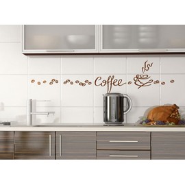 Grandora Wall Tattoo Coffee Cup Coffee Beans I Brown Creative Set I Dining Room Coffee Corner Kitchen Sticker Wall Sticker 1045W