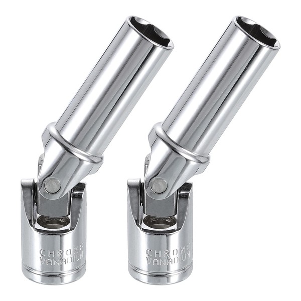 HARFINGTON 2pcs 3/8" Drive Universal Joint Socket 12mm CR-V Metric