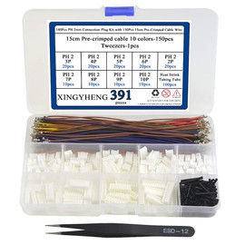 XINGYHENG 140Pcs PH 2mm Connection Plug Kit with 150Pcs 15cm Pre-Crimped Cable Wire 2/3/4/5/6/7/8/9/10 PIN House Compatible with JST PH Connector