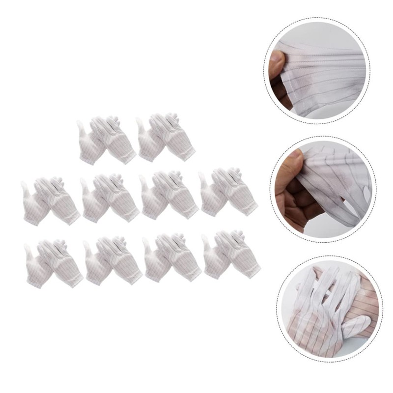Operitacx 10 Pairs Static Gloves for Electronics Assembly and PC