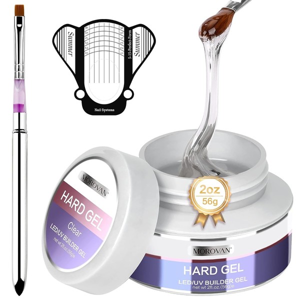 Morovan Clear Builder Gel for Nails: UV/LED Hard Gel Kit