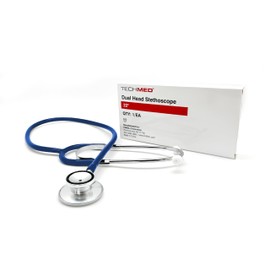 Dukal TEC 1200BL Tech-Med Stethoscope, Dual Head, 22" Size, Blue
