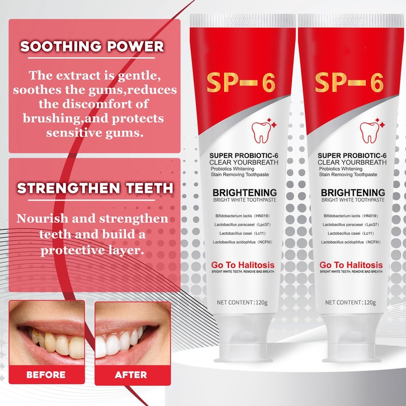 Pack of 2 Sp-6 Toothpaste, Sp-6 Probiotic Toothpaste, Whitening Toothpaste,