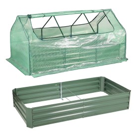 Aoodor 6x3x3 ft. Outdoor Portable Mini Greenhouse Kit with Galvanized Garden Bed - Only Garden Bed