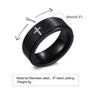 Spinner Cross Rings for Men, Silver/Black Anxiety Fidget Rings Men,