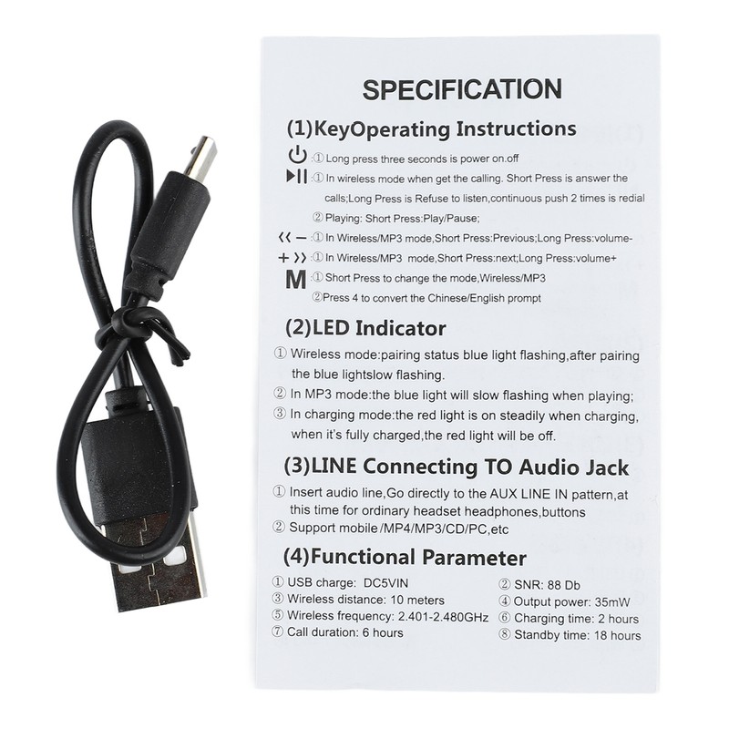 Wireless Bluetooth Headset HiFi Stereo Deep Bass Bluetooth Over Ear