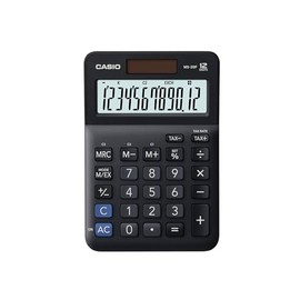 Casio Tischrechner MS-20F, 12-stellig, Steuerberechnung, Währungsumrechnung, Vorzeichenwechsel, Solar/Batteriebetrieb
