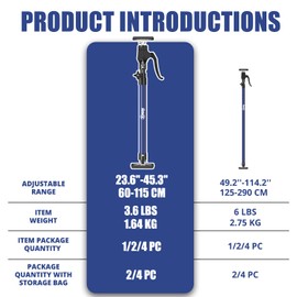 XINQIAO Cabinet Jacks for Installing Cabinets, Heavy Duty Third Hand Tools Adjustable Support Pole from 23.6 in to 45.3 in, 2 PCS