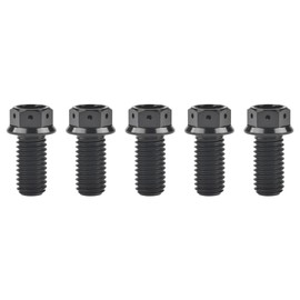 5pcs Titanium Bolts M8x 15 20 25 30 35 40 45 50 55mm Flange Inner Hex Head Screws for Motorcycle Brake Caliper (M8x15mm, Black)