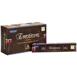 EARTH Satya Emotions Incense Sticks 15 GMS (Pack of 12) (Green Certified) Indian Perfumed Hand Rolled Agarbatti Perfect for Worship,Relaxation, Medication.