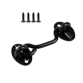 Szliyands 3'' Barn Door Lock Gate Latch, Sliding Door Lock Eye Hook Latch with Screws, Upgrade Heavy Stainless Steel Gate Latch (1 Pack)