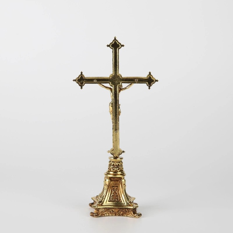 BC Catholic Metal Standing Crucifix, Jesus Christ Cross for Altar,