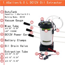 PlaYaTa 12V DC Current Oil Changer 6L Oil Pump: for car Engine Oil, Transmission Oil, coolant, Brake Oil, Easy to Operate, can Pump Oil Through The Dipstick Tube, PLA-01