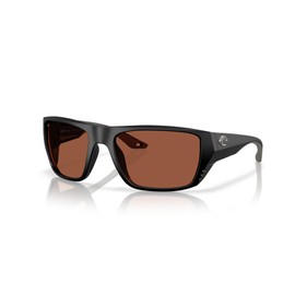 Costa Del Mar Finlet Sunglasses, Matte Black/Copper Polarized 580P, 59 mm