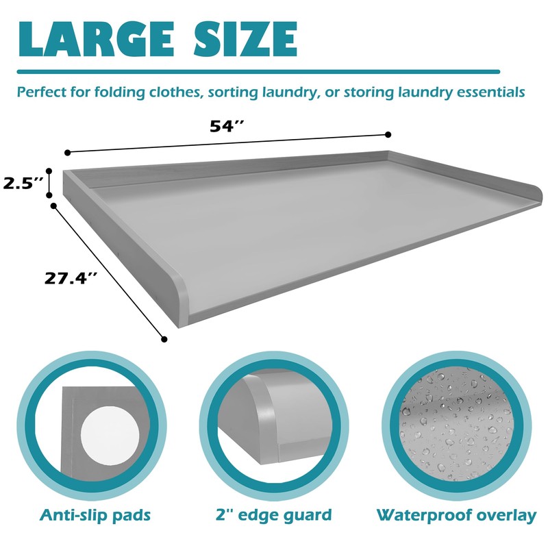 Royxen Laundry Countertop Solid Wood, Countertop for All Front-Loaded Washing