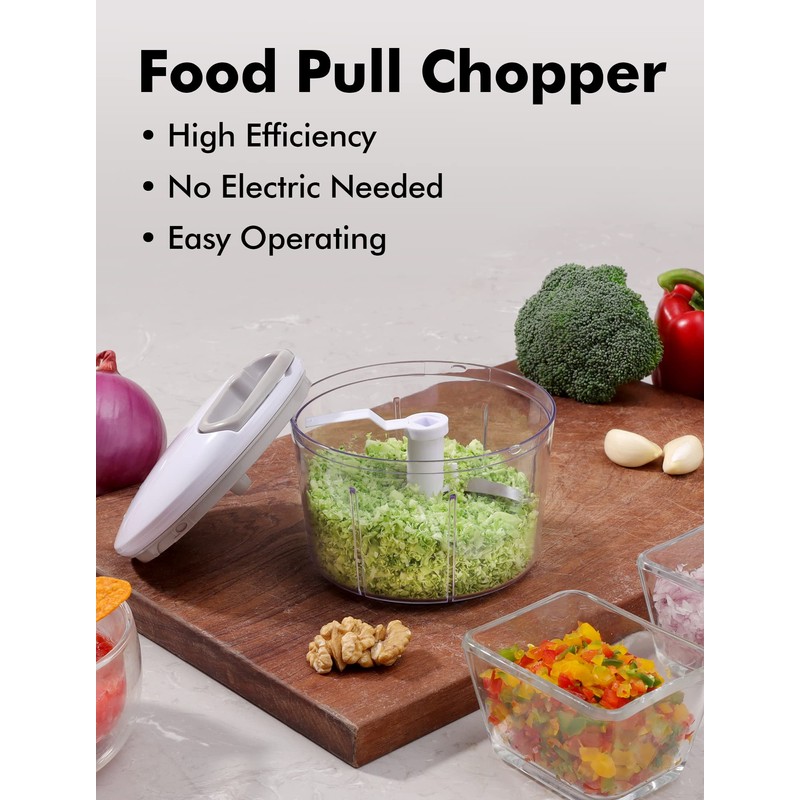 GDL Food Chopper, Pull Onion Chopper Dicer, Hand Powered Food