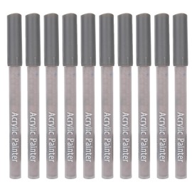 10pcs 1100M Acrylic Markers 1.0mm Fine Tip Non Toxic Doodling Pens for DIY Rock Painting Stone Ceramic Glass Wood Canvas(Charcoal Gray )