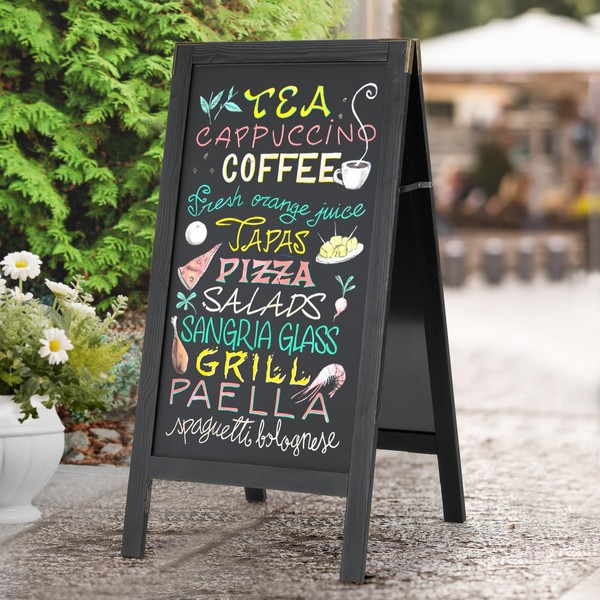 VOWNER Magnetic A Frame Chalkboard, 40” x 20” Double-Sided Sandwich