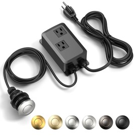 ANWOLL Garbage Disposal Air Switch Kit -Professional- Dual Outlet, Sink Top Waste Disposer On/Off, Garbage Disposal Button, UL Listed