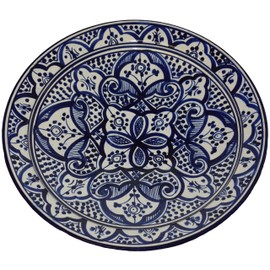 Ceramic Plates Moroccan Handmade Serving Wall Hanging Exquisite Colors Decorative 14 inches Diameter