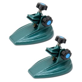 QWORK Micrometer Stand with Double Non-Slip Clamping Pad, 2 Pack Painted Cast Iron Base Micrometer Stand for Micrometers Up to 4"