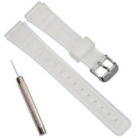 F-91W Replacement Resin Strap Compatible with Casio F-91W Mens Womens Strap Watch Accessories (Translucent)