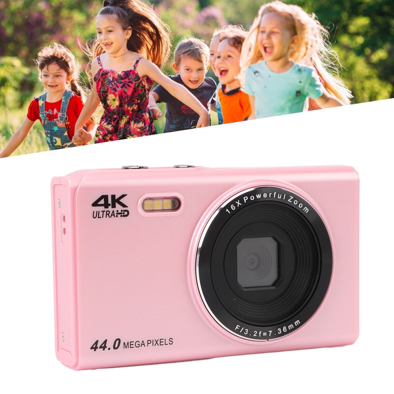 4K Digital Camera for Teens Kids 44MP 16X Digital Zoom