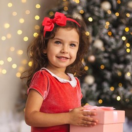 AMYDECOR Girls’ Bow Headband & Hair Clips Set – Soft, Stylish & Comfortable-Red