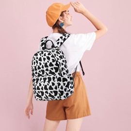 Yusudan Cow Print School Backpack for Girls Women, Teens School Bags Bookbags Ladies Laptop Backpacks
