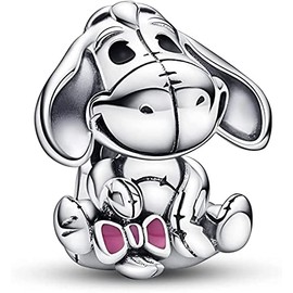 Beads R Us ® Eeyore found his lost tail in solid Sterling silver S925 and Enamel charm/bead - Compatible with all European style Charm Bracelets, Necklaces and Anklets.