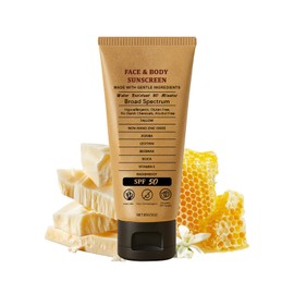 Non Nano Zinc Oxide Tallow Sunscreen - SPF50 Beef Tallow Skin Care - Safest Organic Beef Tallow Moisturiser & Nano Zinc Oxide Sunscreen - Tallow And Honey Balm - Natural Sun Cream UVA/UVB Protection