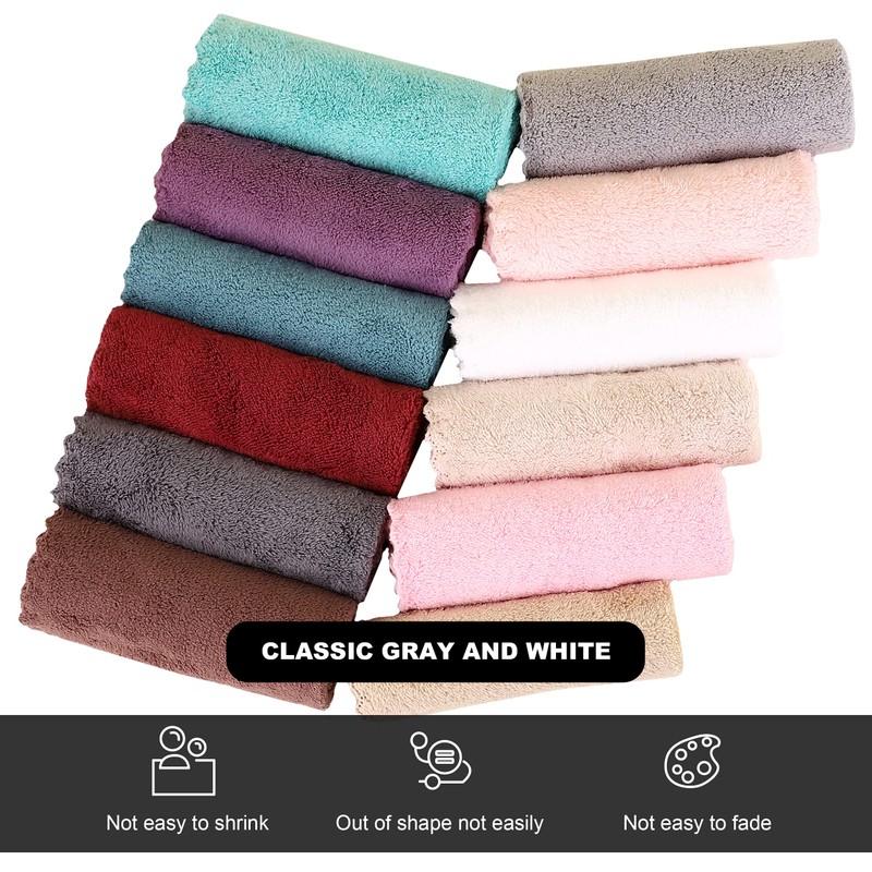 MOONQUEEN Microfiber Facial Cloths Fast Drying Washcloth 12 Pack -