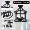 Black Flush Mount Ceiling Light Fixture, 4-Light Farmhouse Semi Flush