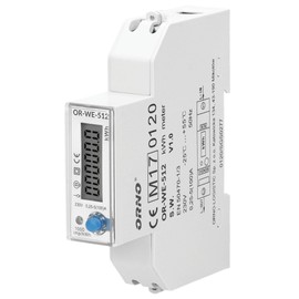 Orno LCD Digital AC Meter, 1-Phase Display of Power Consumption with Mid Certificate, 100 A Power Meter Current Meter Consumption Meter