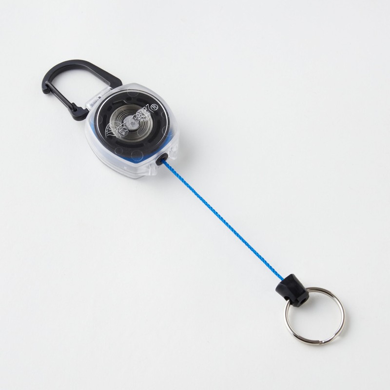 KEY-BAK Side Kick Key Reel with Carabiner, Clear Body, 23.6