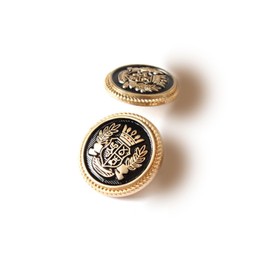 14 PCS Metal Blazer Button Set,15 mm and 23mm Gold Buttons for Sewing Vintage Buttons,for Blazer,Suits,Sport Coat,Uniform,Jacket (Black Gold)