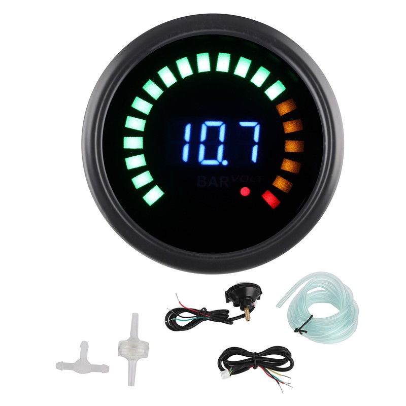 2in Car Voltmeter with LED Digital Display Vacuum Pressure Gauge