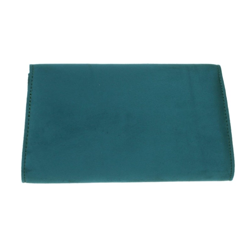 Girly Handbags Diamante Frame Clutch Bag, teal