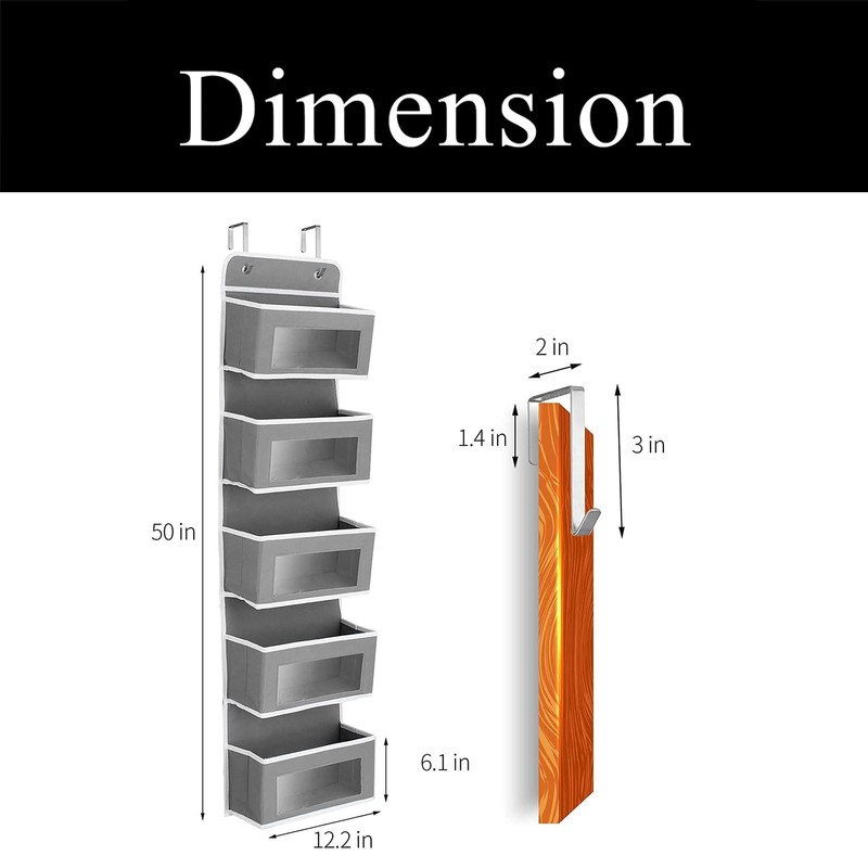 plastific 5 Tier Hanging Wardrobe Storage Shelf Organiser Breathable Closet
