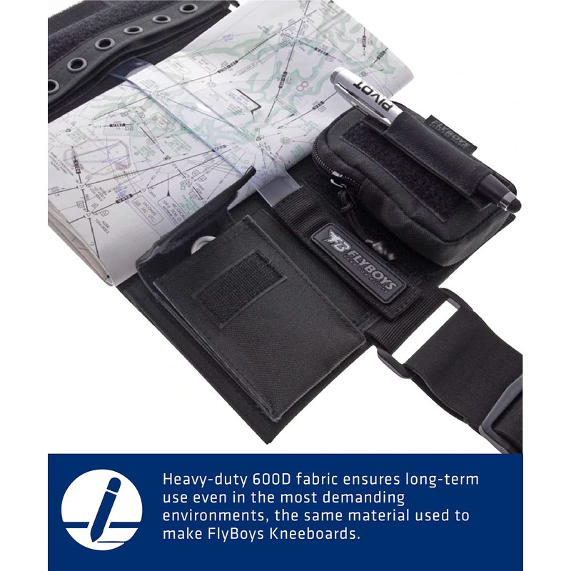 FLYBOYS Single Pen Holder - Heavy Duty Reversible Kneeboard -