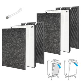 2 Set Air220 Air320 Filter Replacement Compatible with Bissell Air320 Air220 aka 2609A Air Purifier, 2678 True and Pre Filter, 2677 Activated Carbon Filter Included