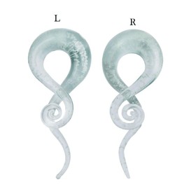 NewZenro Glow in The Dark Ear Glass Spiral Tapers Plugs Tunnels Expander Hanger Gauges Earrings Stretching Body Piercings Jewelry Set For Women Men (2G (6mm))