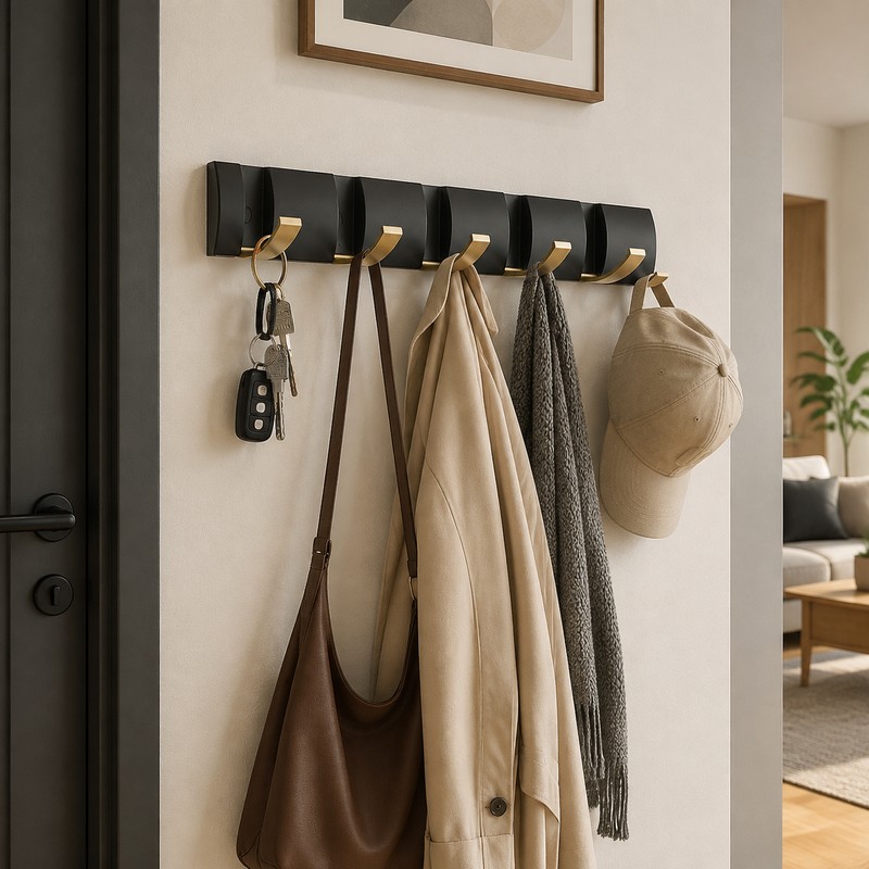 Foldable Wall Hooks for Bathroom & Home Organization – Space-Saving