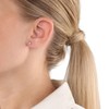 Amor Women's 925 Sterling Silver Stud Earrings with Synthetic Zirconia