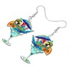 LONYOO Acrylic Macaw Parrot Bird Earrings Summer Jewellery Dangle Scarlet