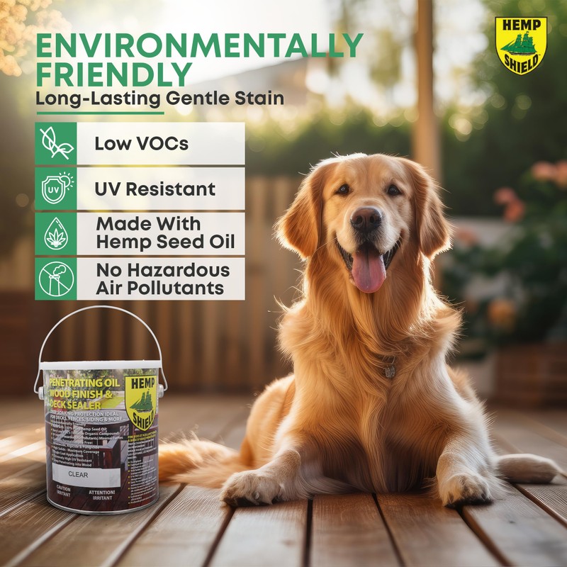 Premium Outdoor Wood Stain & Sealer - Semi-Transparent, UV Protection,