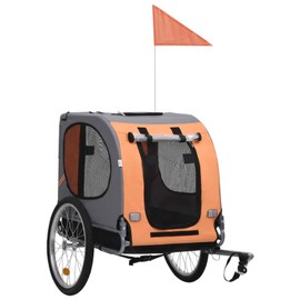 Gecheer Pet Bike Trailer Orange and Gray SH22479A