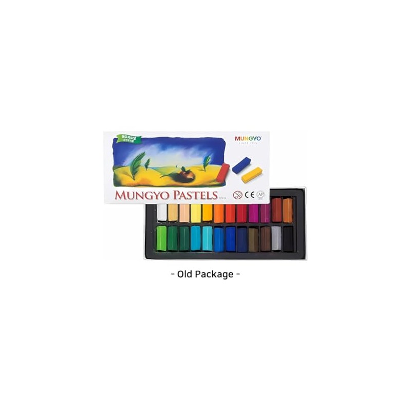 Mungyo Non-Toxic Square Soft Pastel Set - 24 Vivid Colors,
