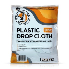 JLS Home & Hardware (10 Pack Plastic Drop Cloth 9x12 Feet
