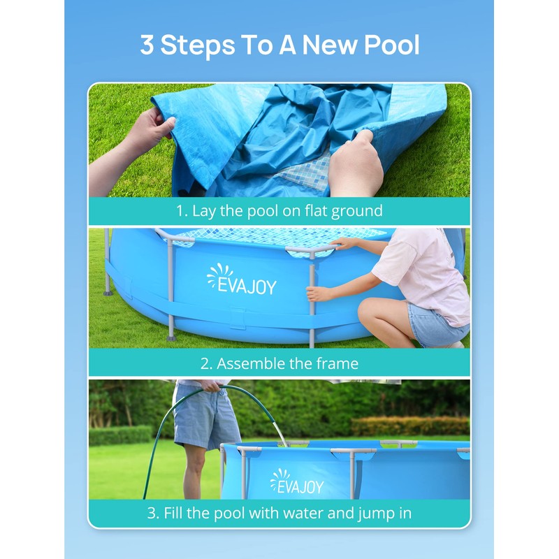 Evajoy 10 ft x 30 Inch Outdoor Metal Frame Above